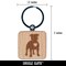 Staffordshire Bull Terrier Dog with Heart Engraved Wood Square Keychain Tag Charm
